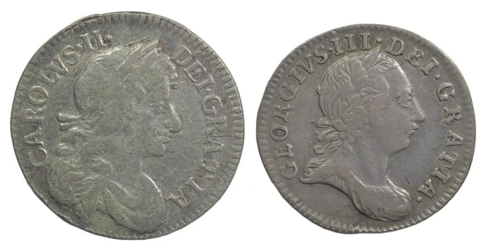 Great Britain. Pair of Early Maundy Silver Pieces