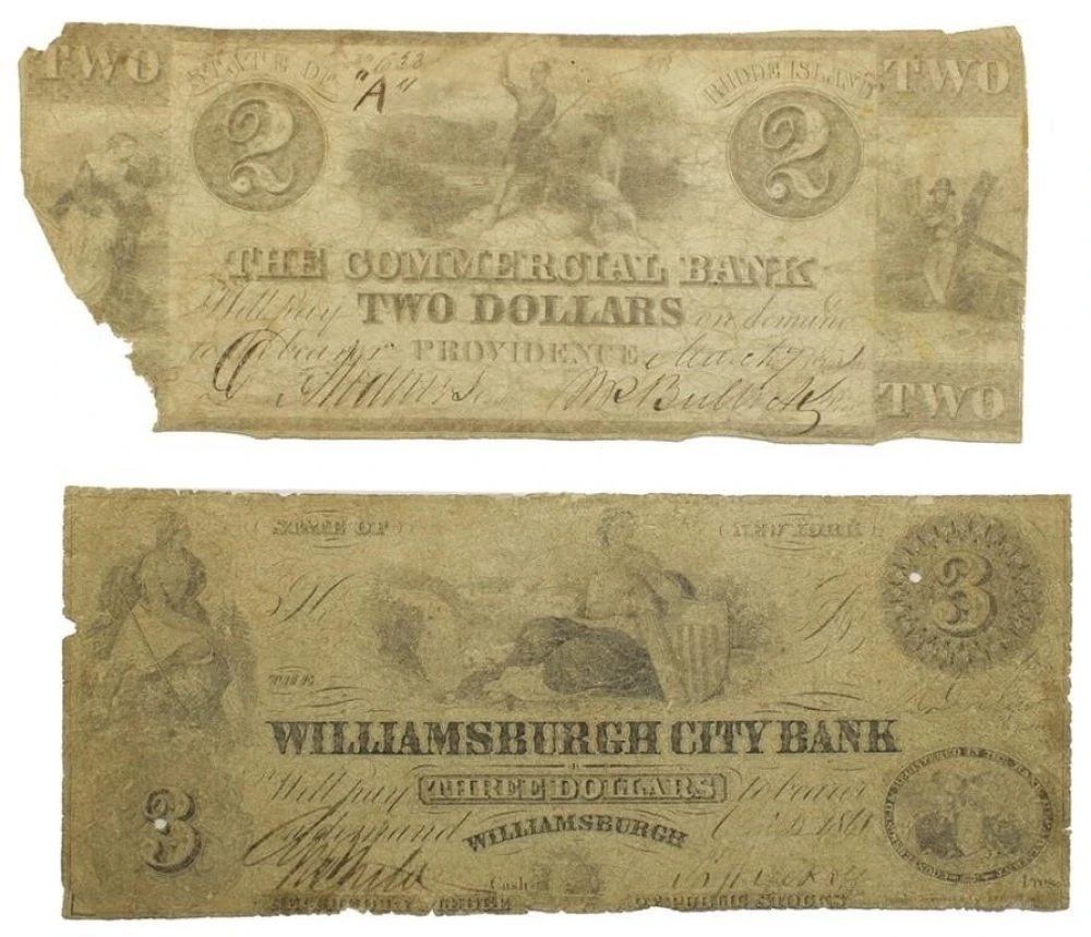 New York and Rhode Island Obsolete Note Duo