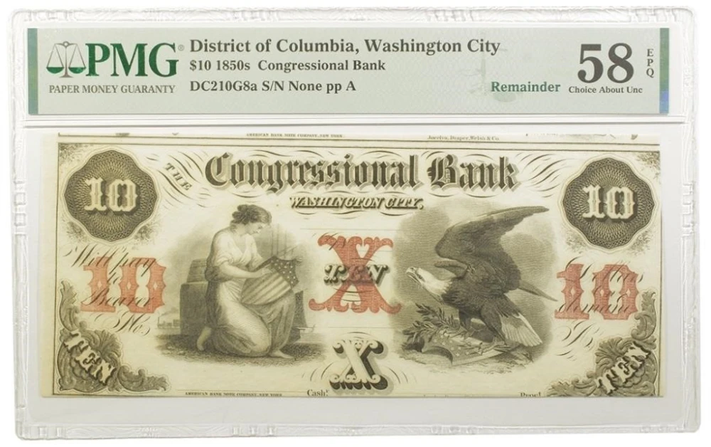 Washington, D.C. PMG-58 EPQ Remainder $10 Note