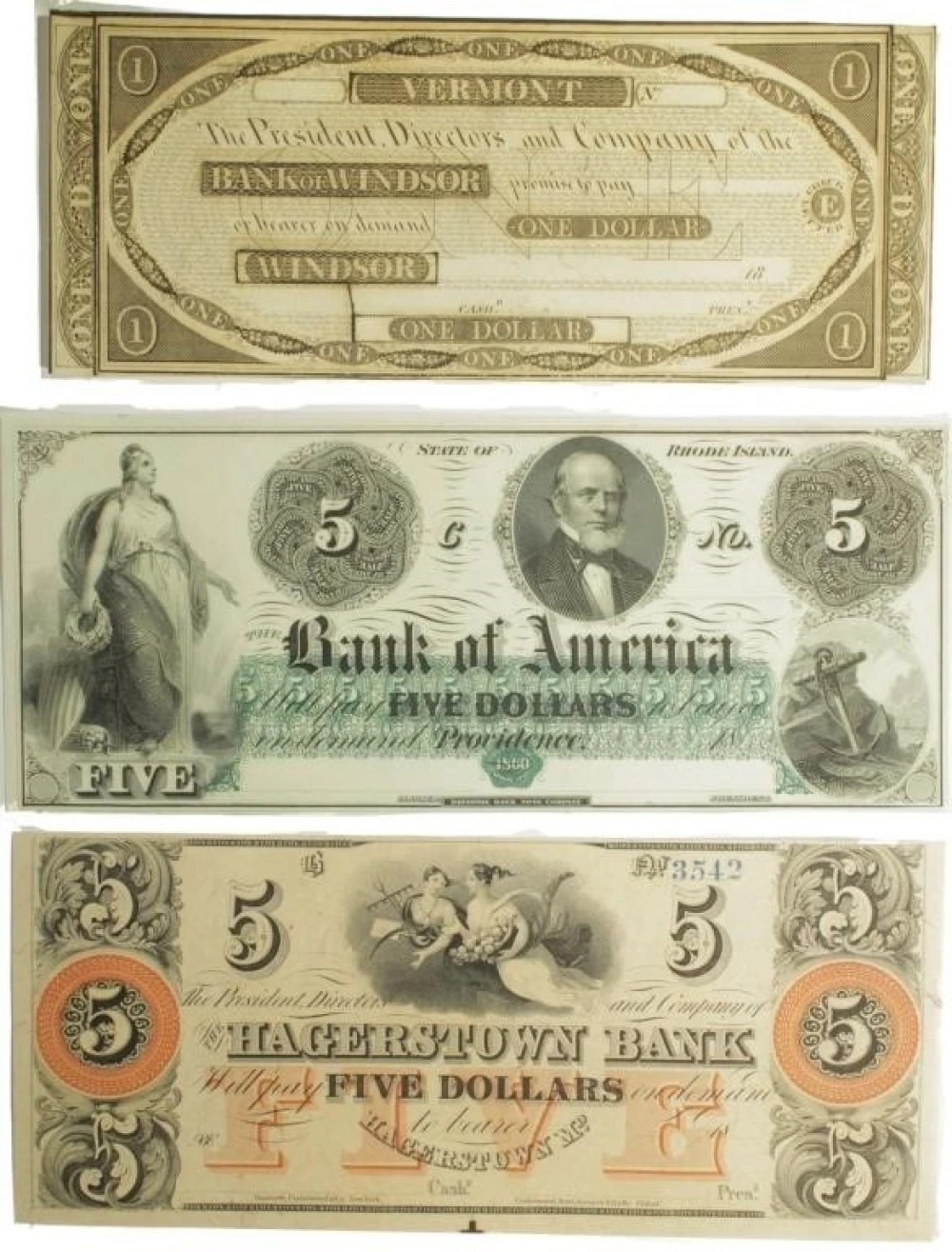 Crisp Unc Trio of Obsolete Notes