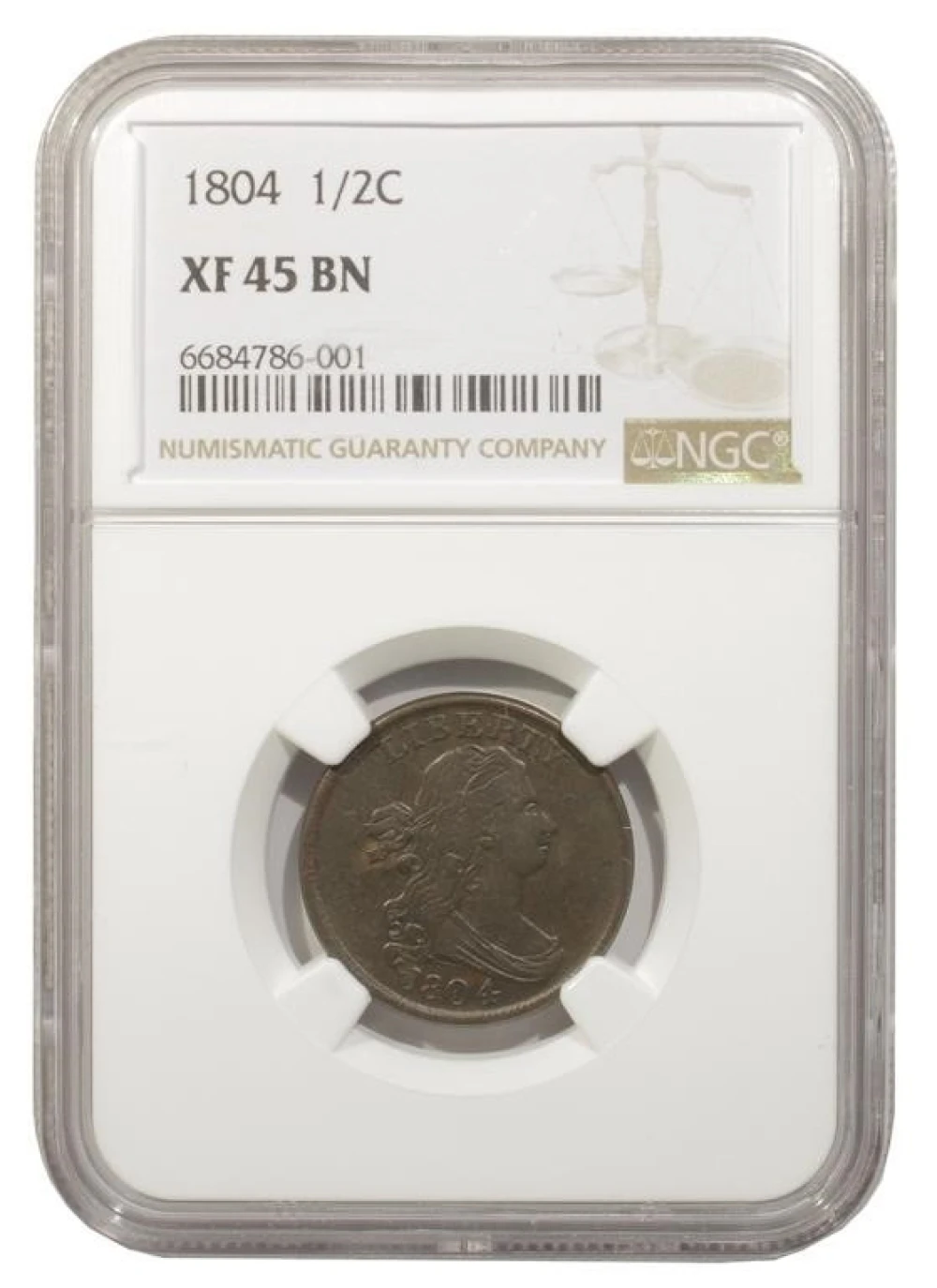 NGC EF-45 1804 Half Cent