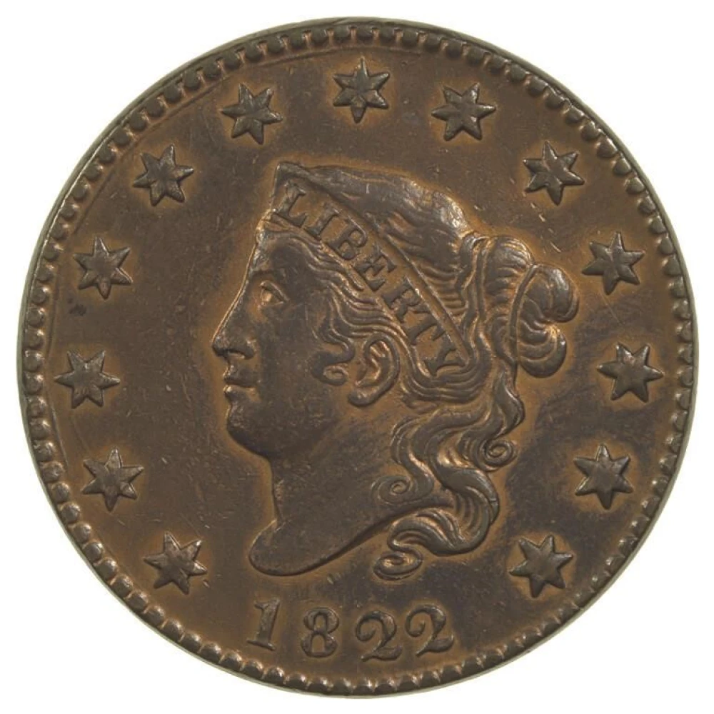 AU-50 Details 1822 Large Cent