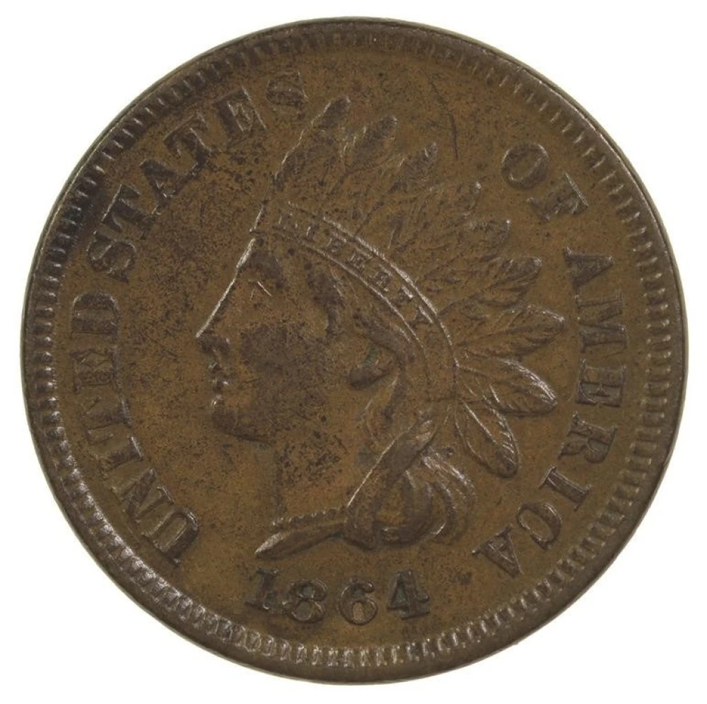 AU-50 1864-L Indian Cent