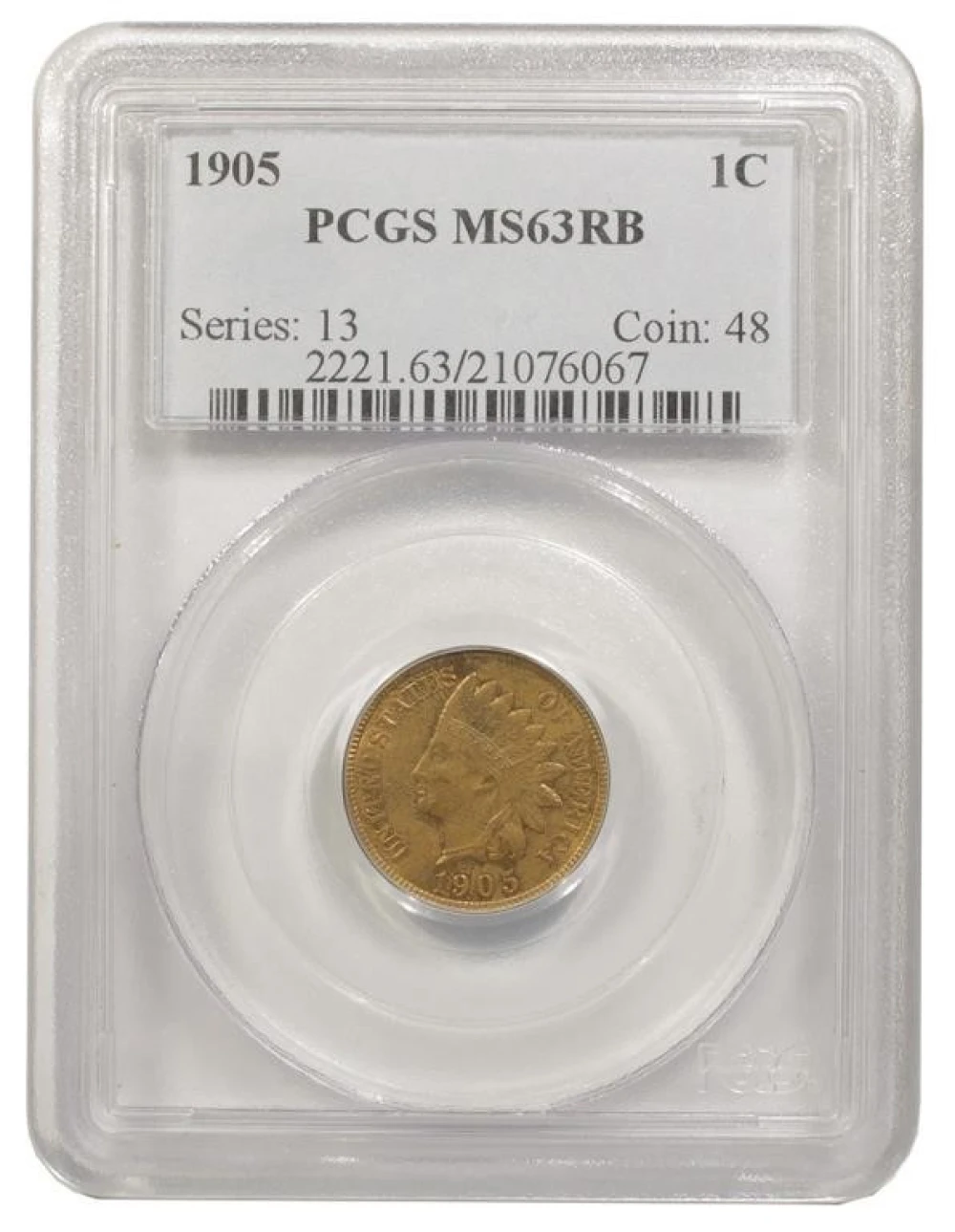 PCGS MS-63 RB 1905 Indian Cent