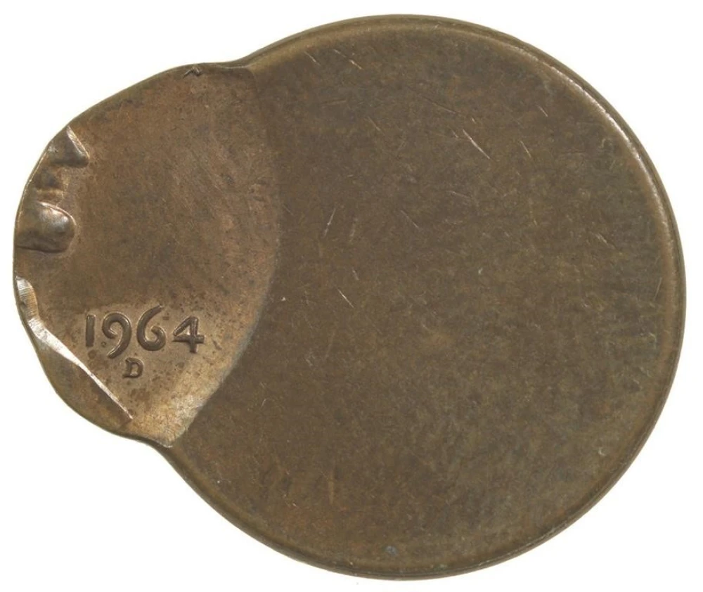 AU-58 1964-D Off-Center Cent