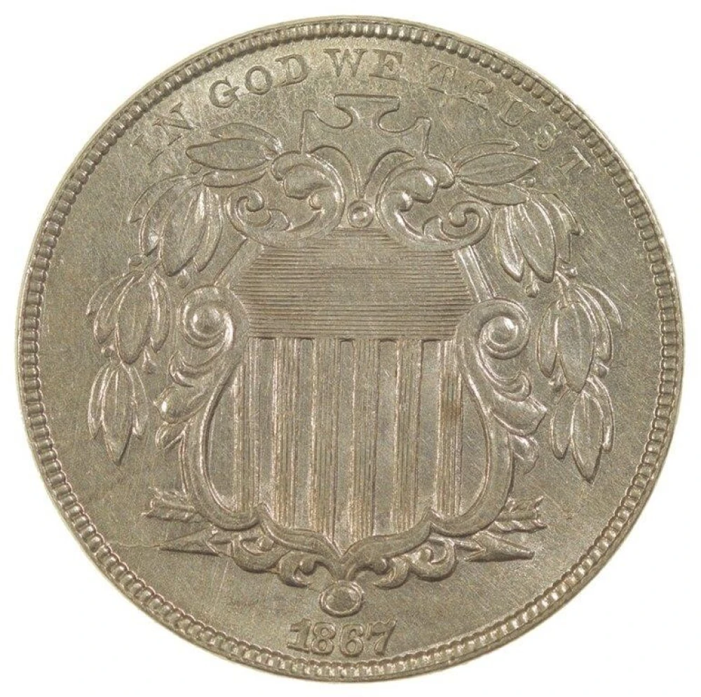 MS-60 1867 No Rays Nickel
