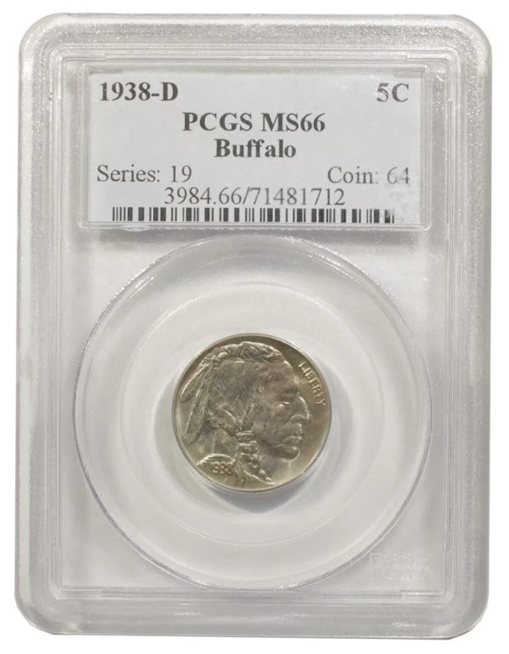 PCGS MS-66 1938-D Buffalo Nickel