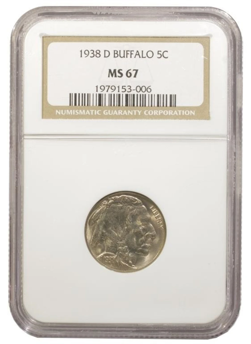 NGC MS-67 1938-D Buffalo Nickel