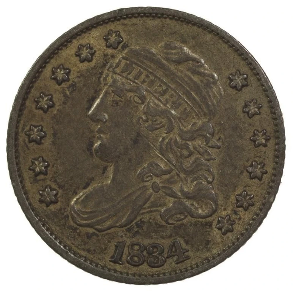 AU-50 Details 1834 Half Dime