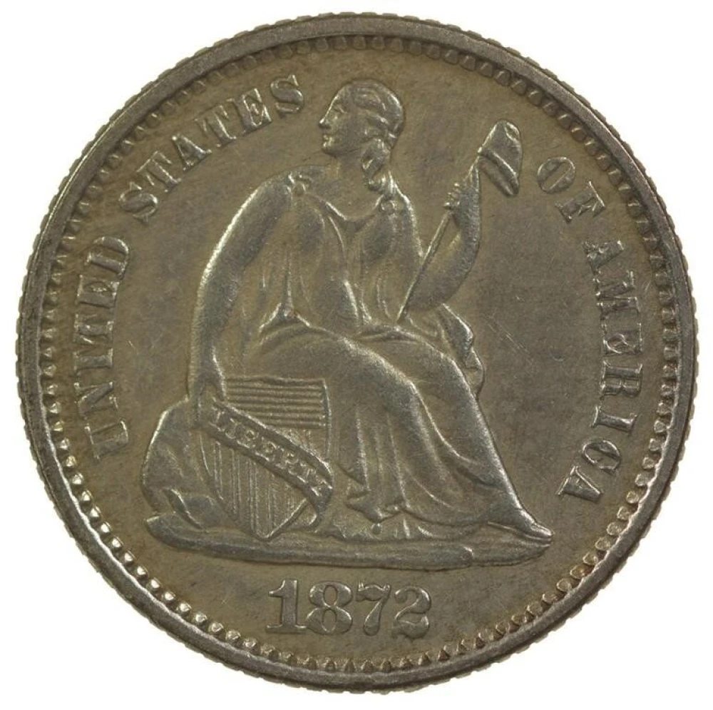 MS-60 or Finer 1872 Half Dime