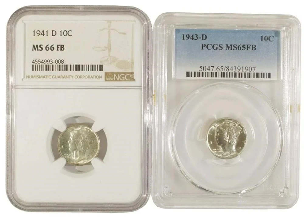 Certified Mercury Dime Pair