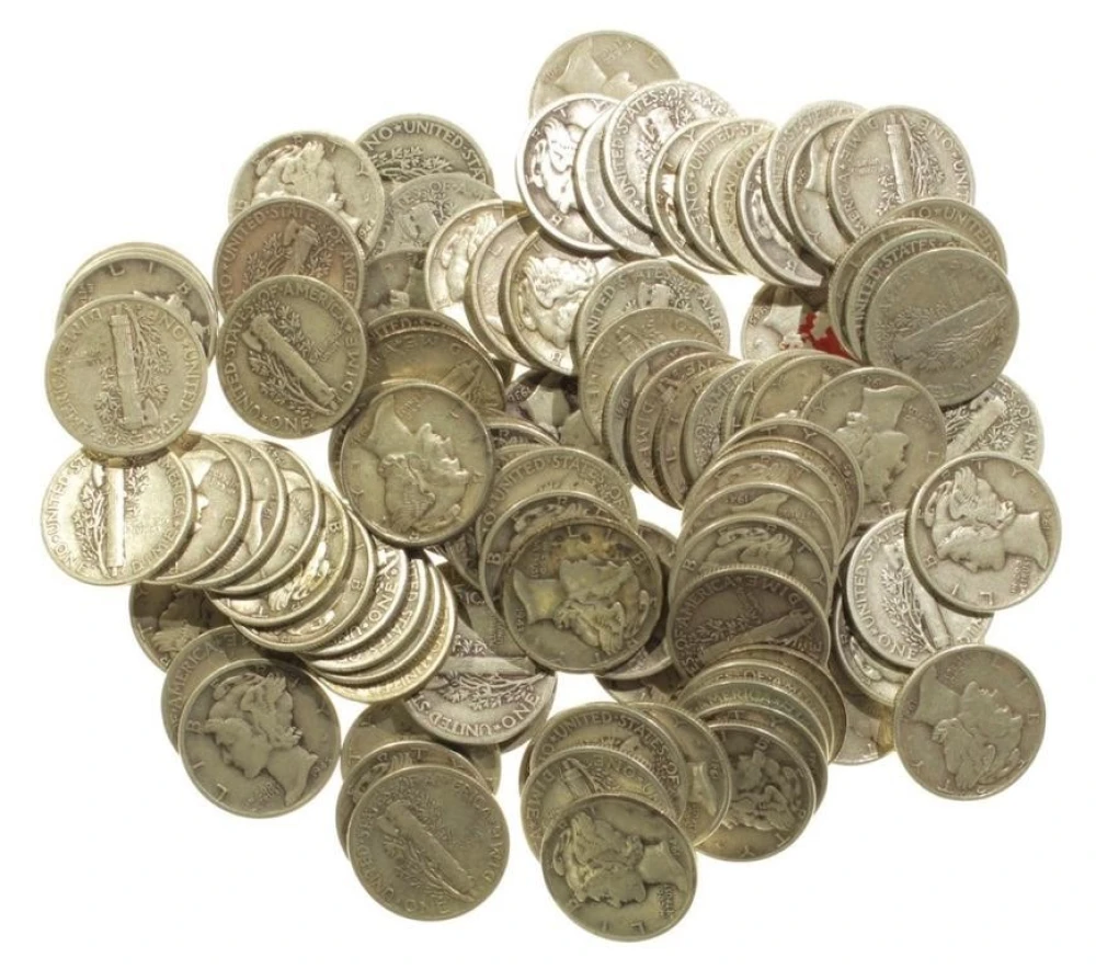 $10 Face Value Mixed Mercury Dimes