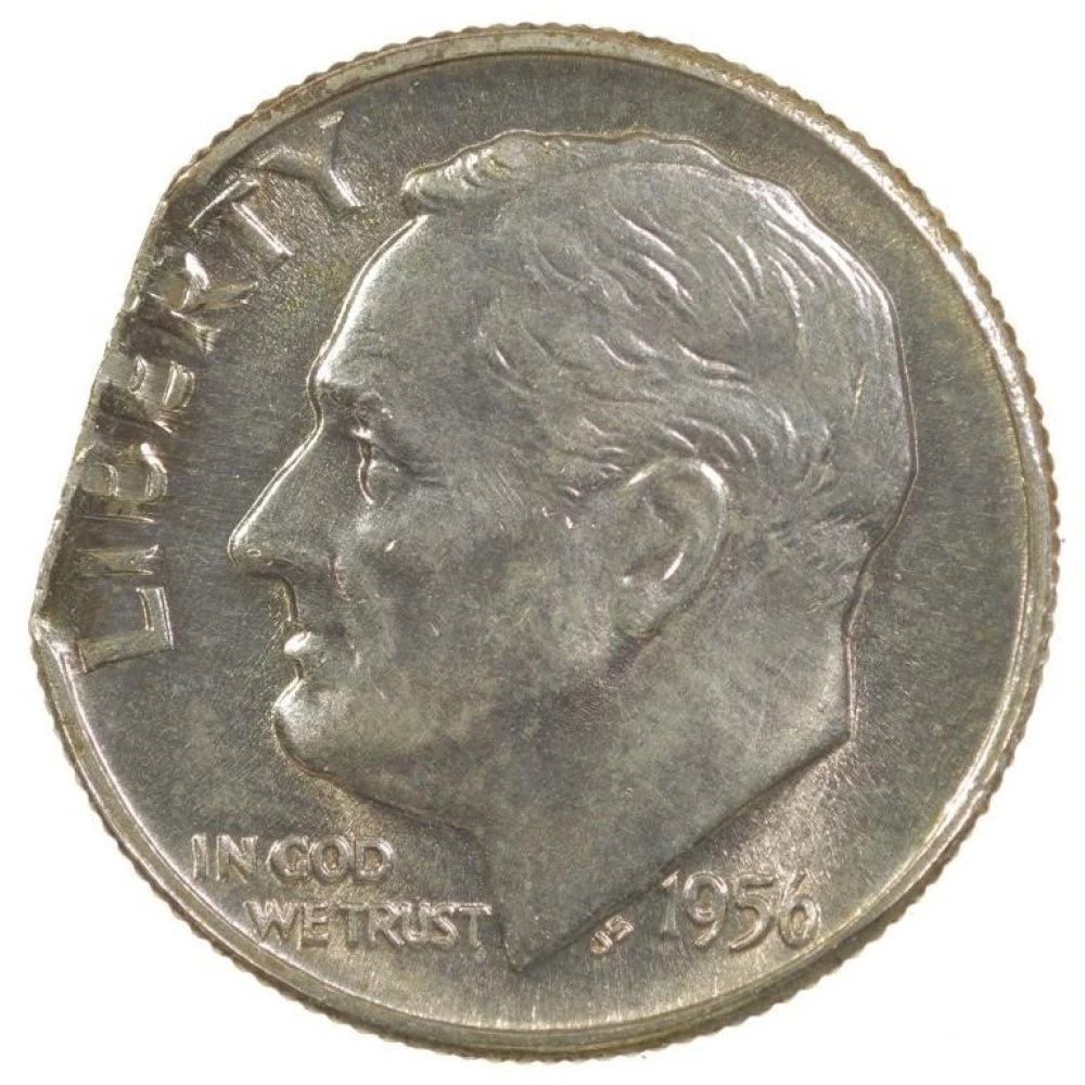 BU 1956 Straight Clip Dime