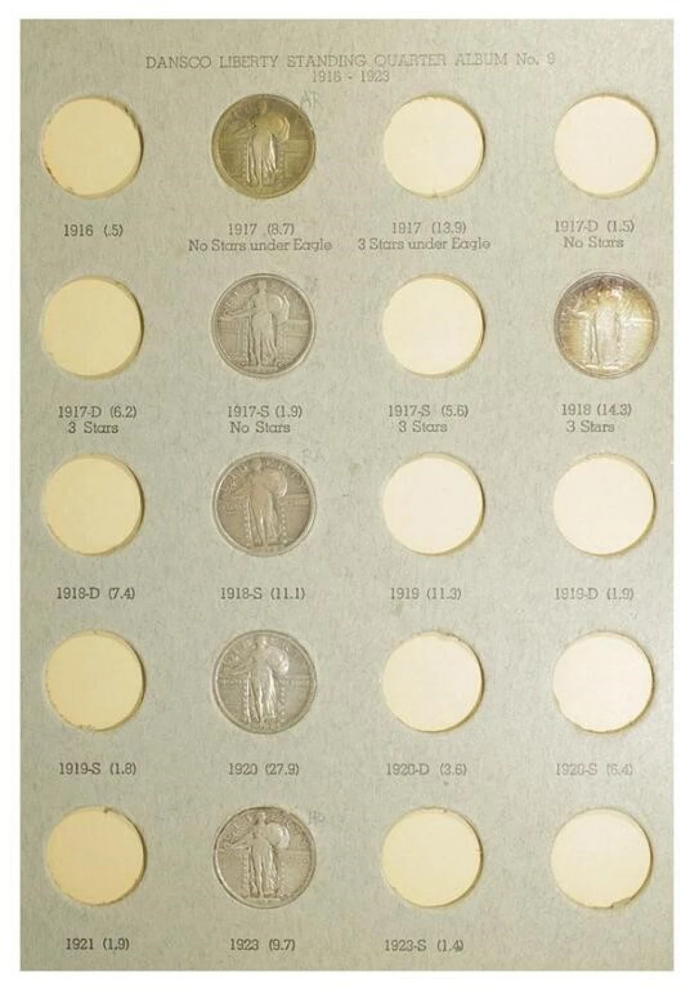 A Dozen Standing Liberty Quarters