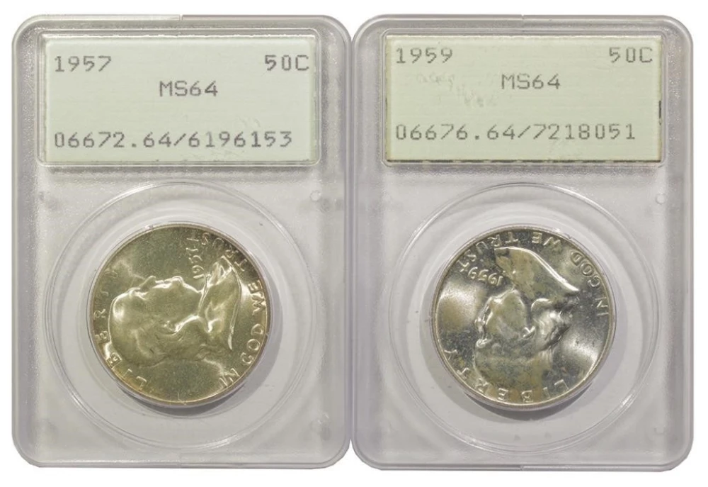 Early PCGS Franklin Half Pair