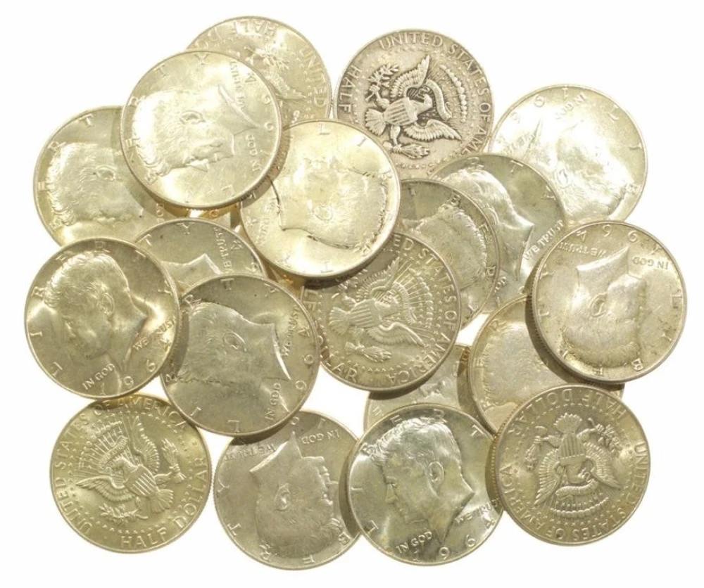 A Roll of EF-AU 1964 Kennedy Half Dollars