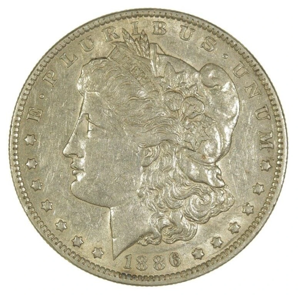 EF/AU-45/50 1886-O Morgan $1