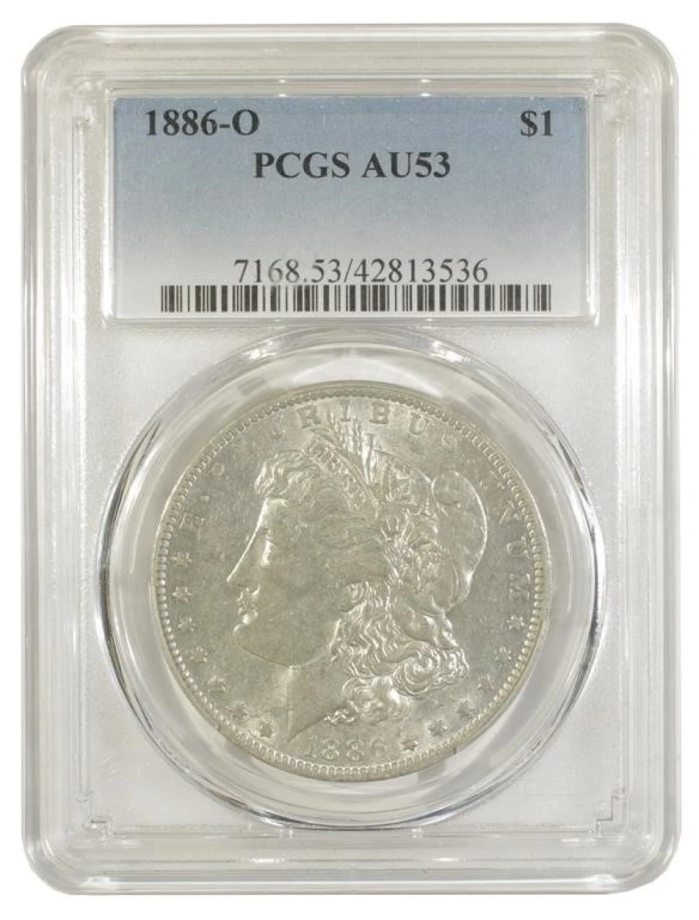 PCGS AU-53 1886-O Morgan $1