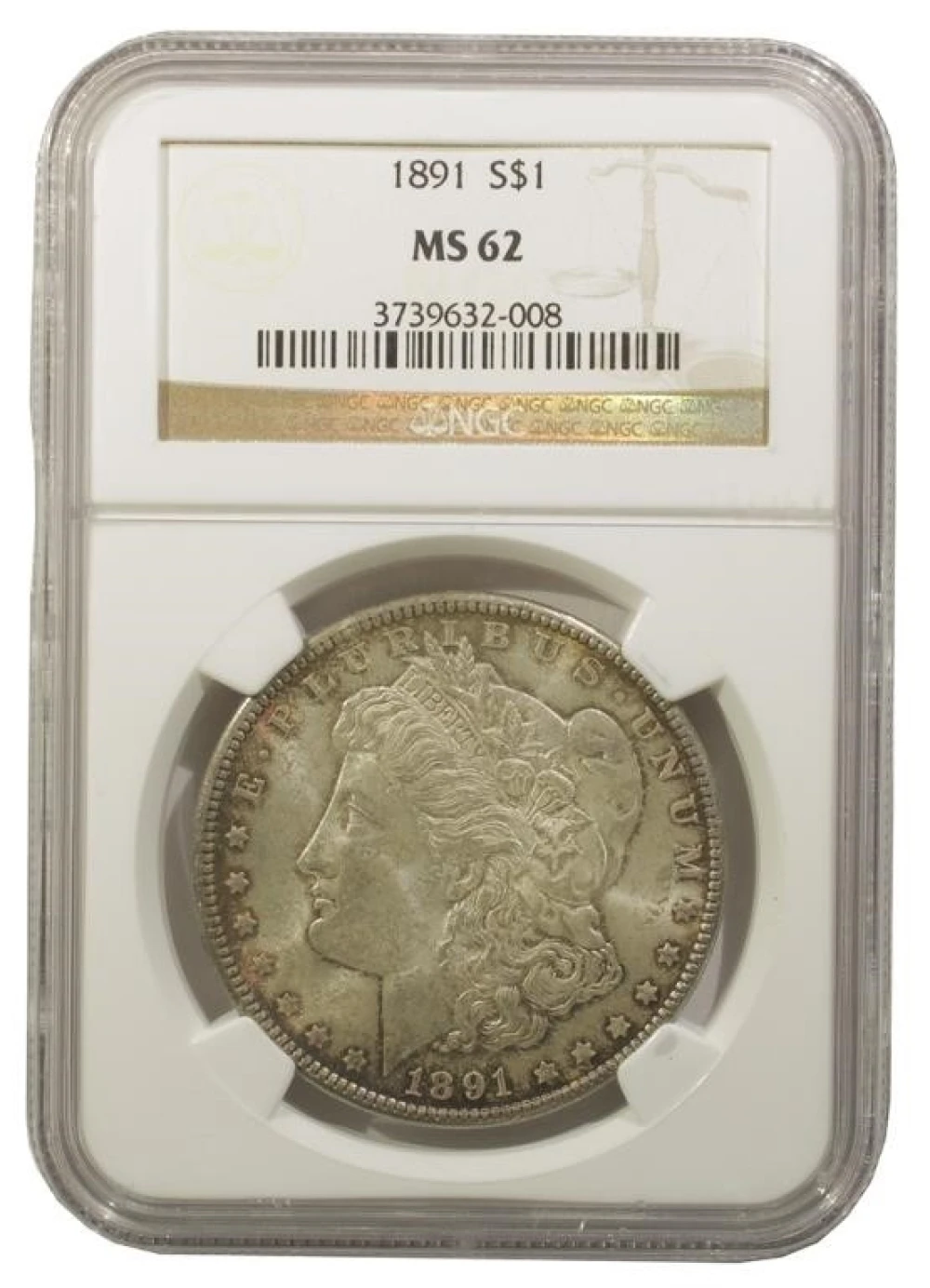 NGC MS-62 1891 Morgan $1