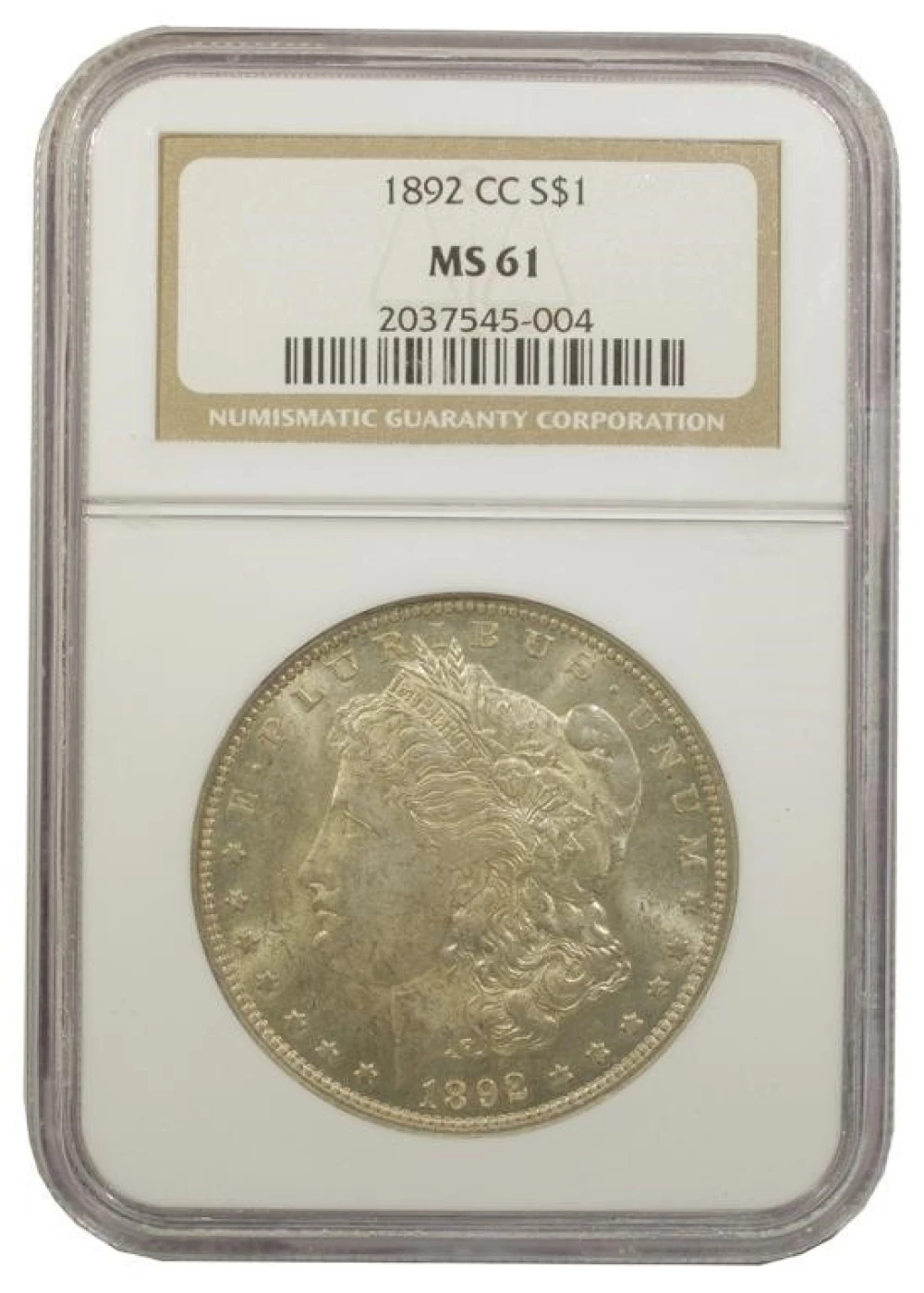 NGC MS-61 1892-CC Morgan Dollar