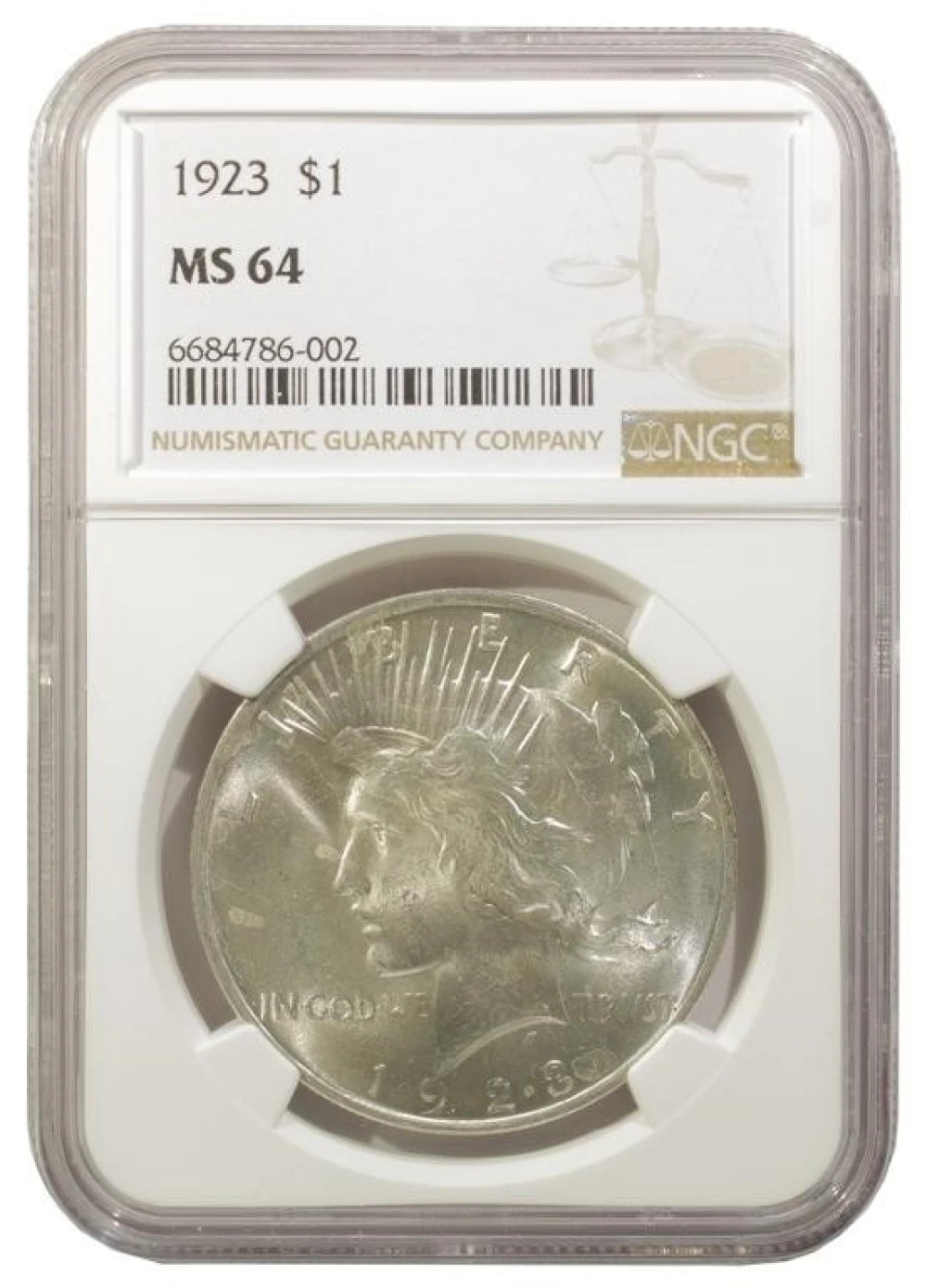 NGC MS-64 1923 Peace $1