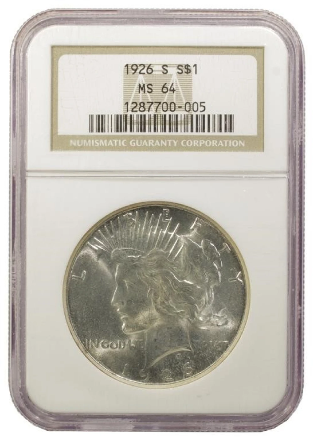 NGC MS-64 1926-S Peace $1
