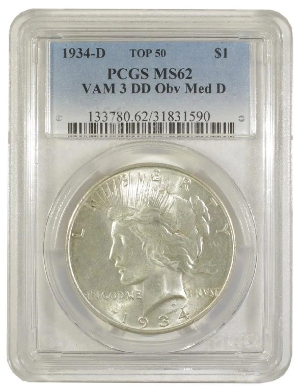 PCGS MS-62 1934-D Peace $1