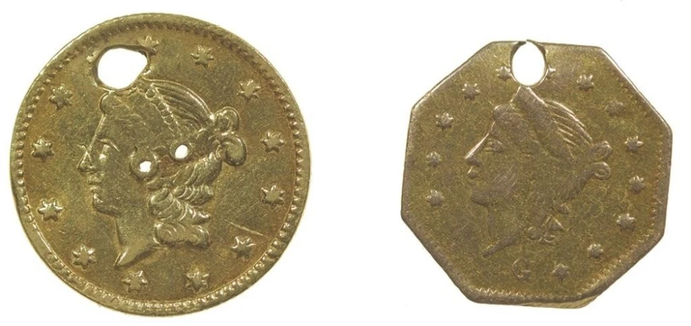 Ex-Jewelry California 50-Cents Gold Pieces