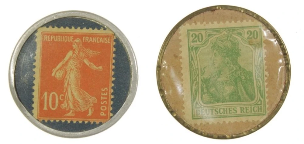 Pair of World Encased Postage