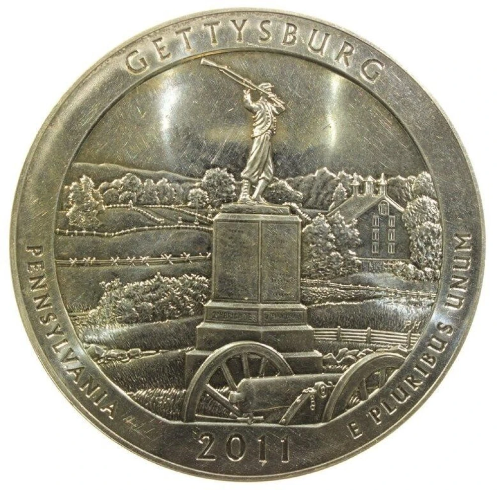 Mint State 2011 Five-Ounce Gettysburg Quarter