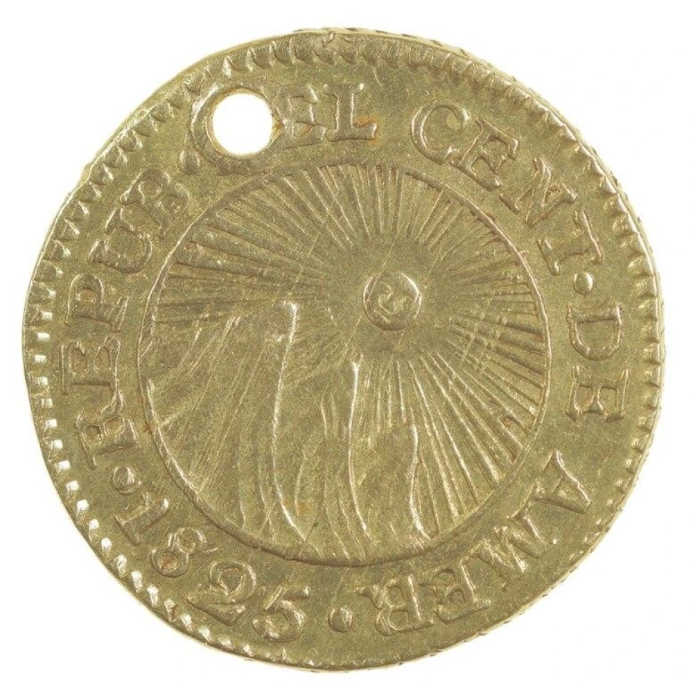 Central American Repub. AU 1825 Gold 1/2 Escudo
