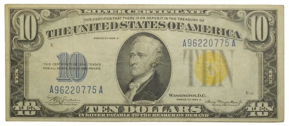 VF North Africa $10 Silver Certificate
