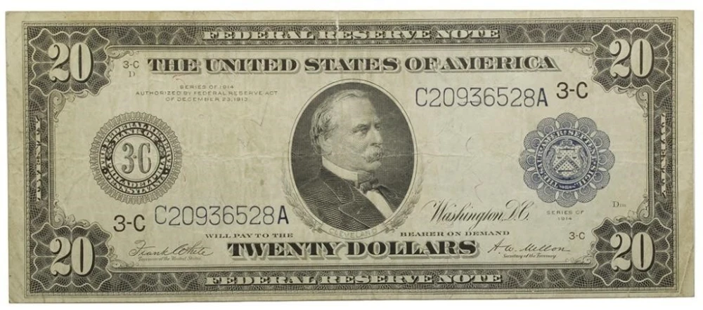 Fine Series 1914 Federal Reserve Note $20