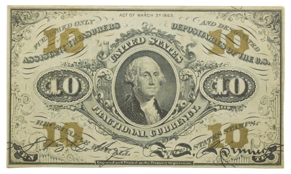 AU Third Issue Fractional Currency 10-Cents