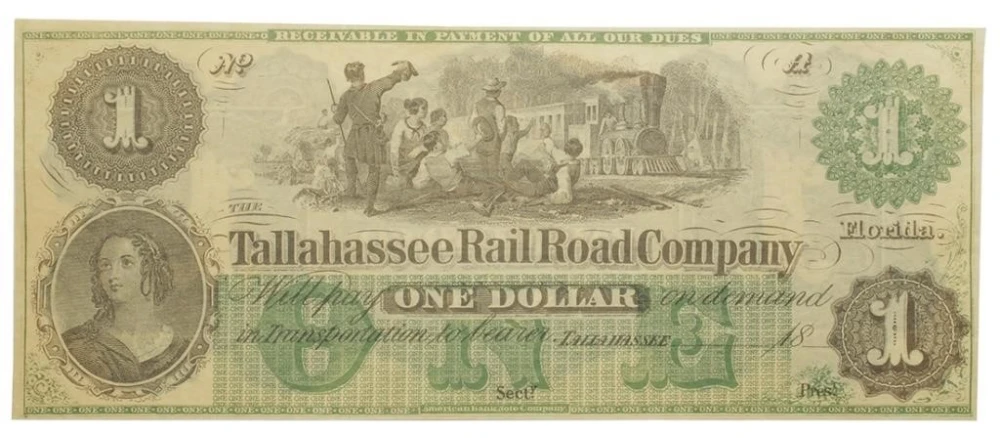 Florida. Tallahassee Rail Road Company $1