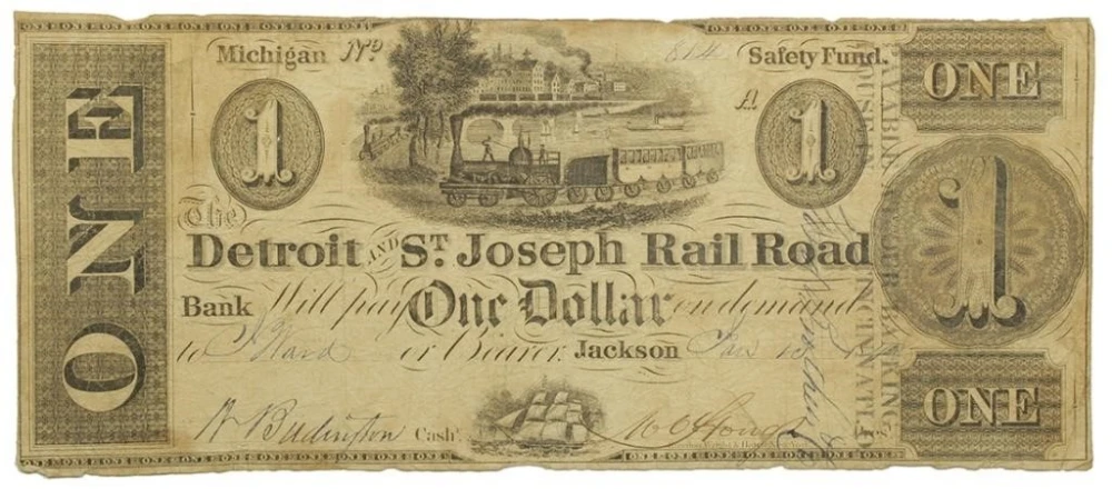 Michigan. Jackson. VG to Fine Rail Road $1