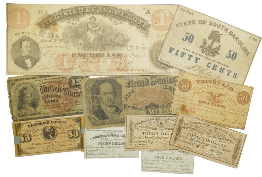 Group of Various Civil War Era Notes