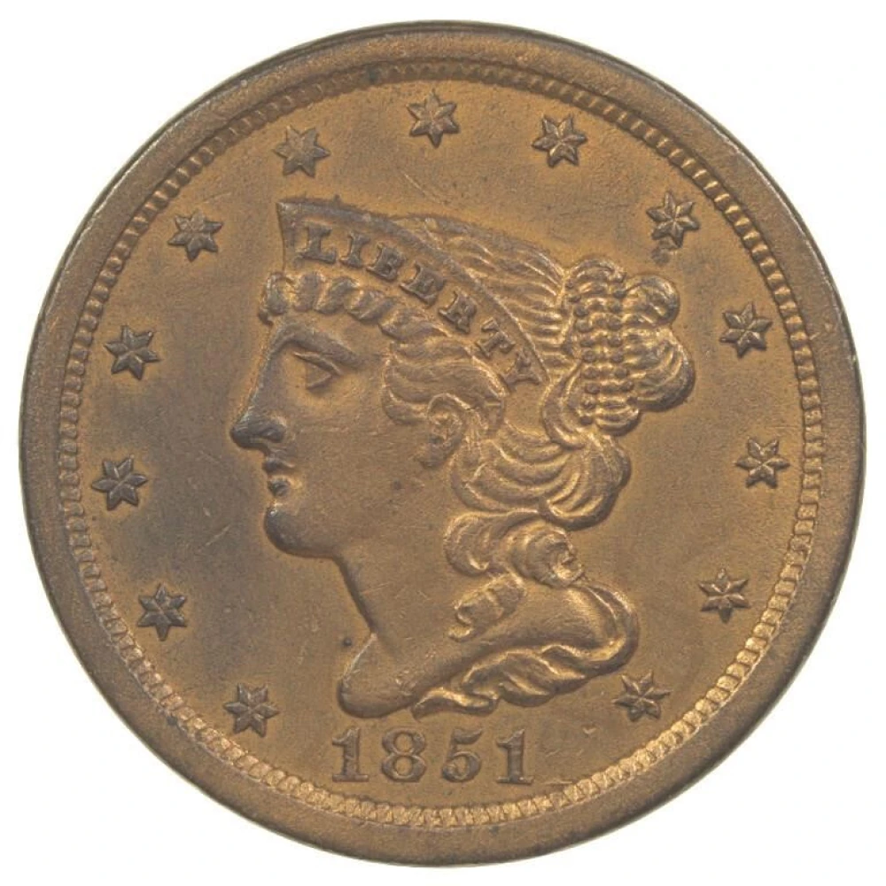 AU Details 1851 Half Cent