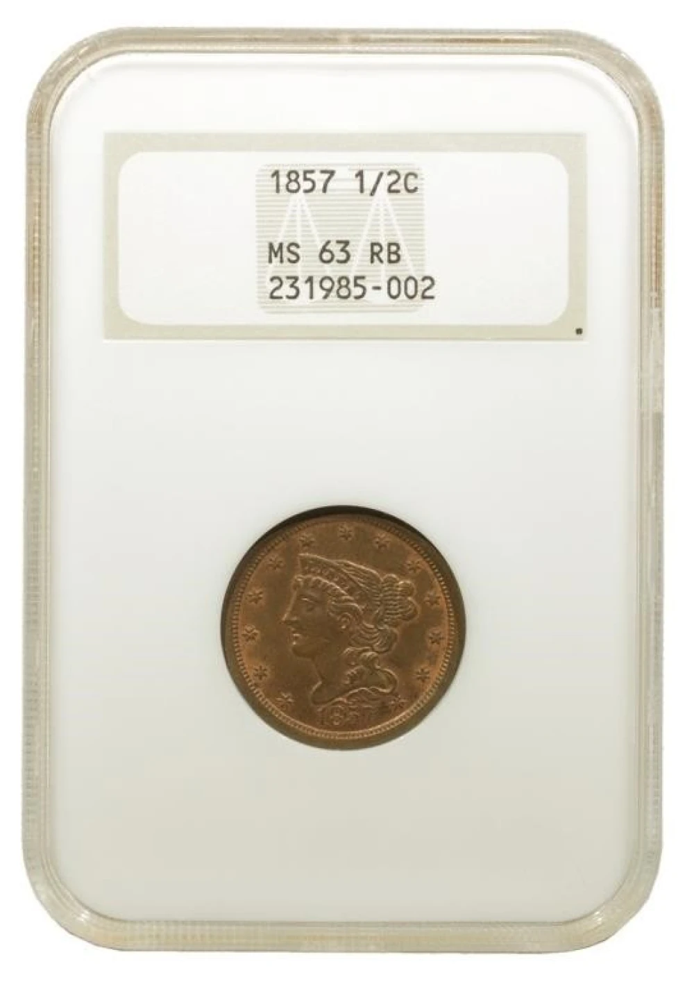 NGC MS-63 RB 1857 Half Cent
