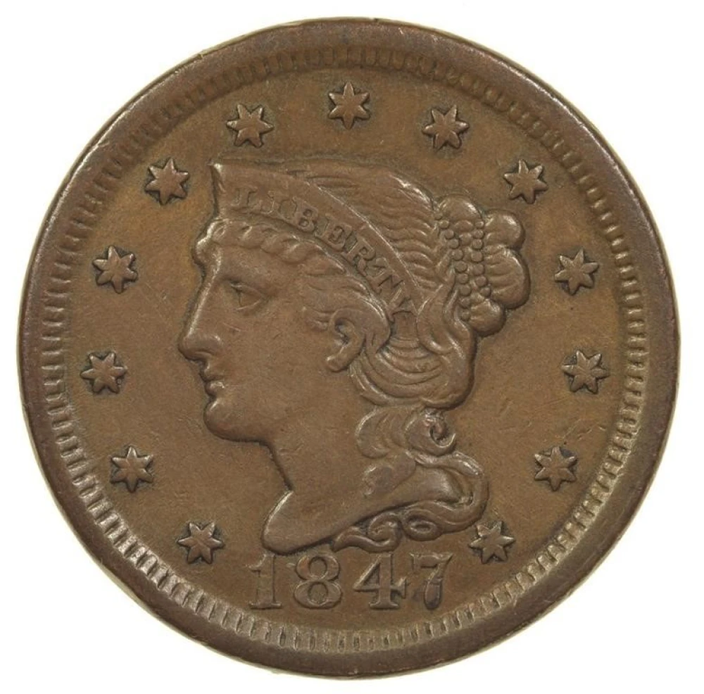EF-40 1847 Large Cent