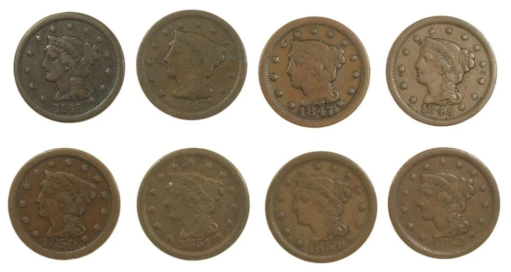 Group of Very Good to Fine Large Cents