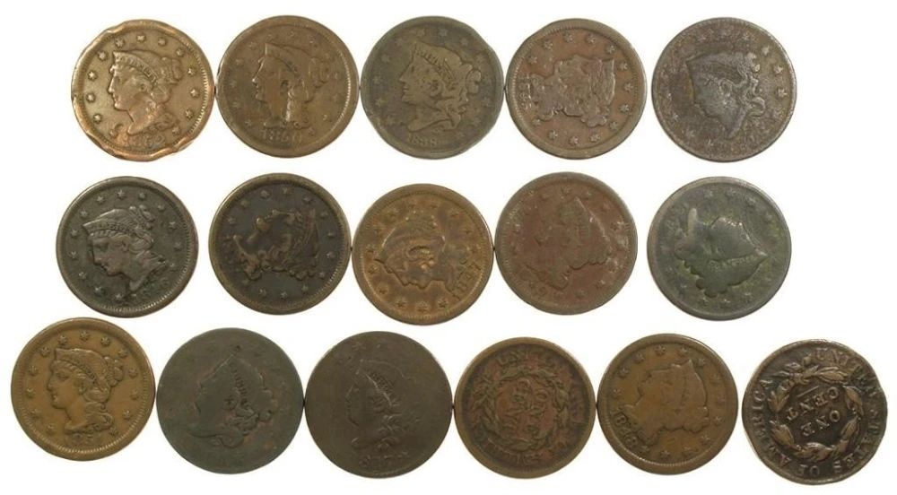 One Dozen Plus Different Large Cents