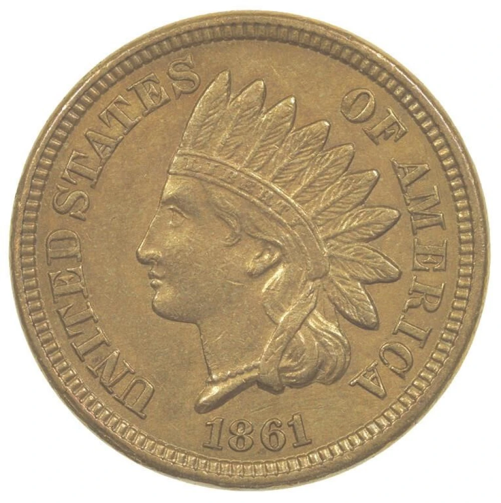 AU-50 Details 1861 Indian Cent