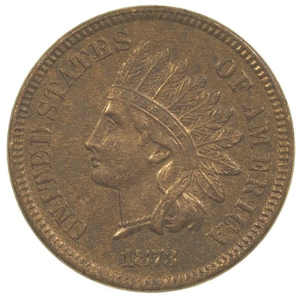 AU-50 Details 1873 Indian Cent