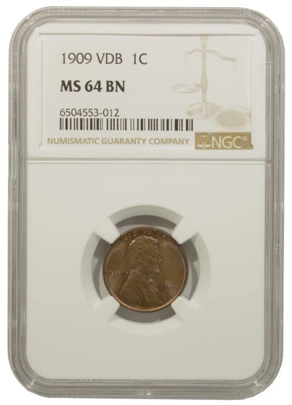 NGC MS-64 Brown 1909-V.D.B. Cent