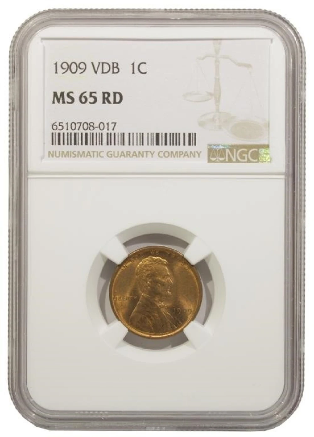 NGC MS-65 Red 1909-V.D.B. Cent