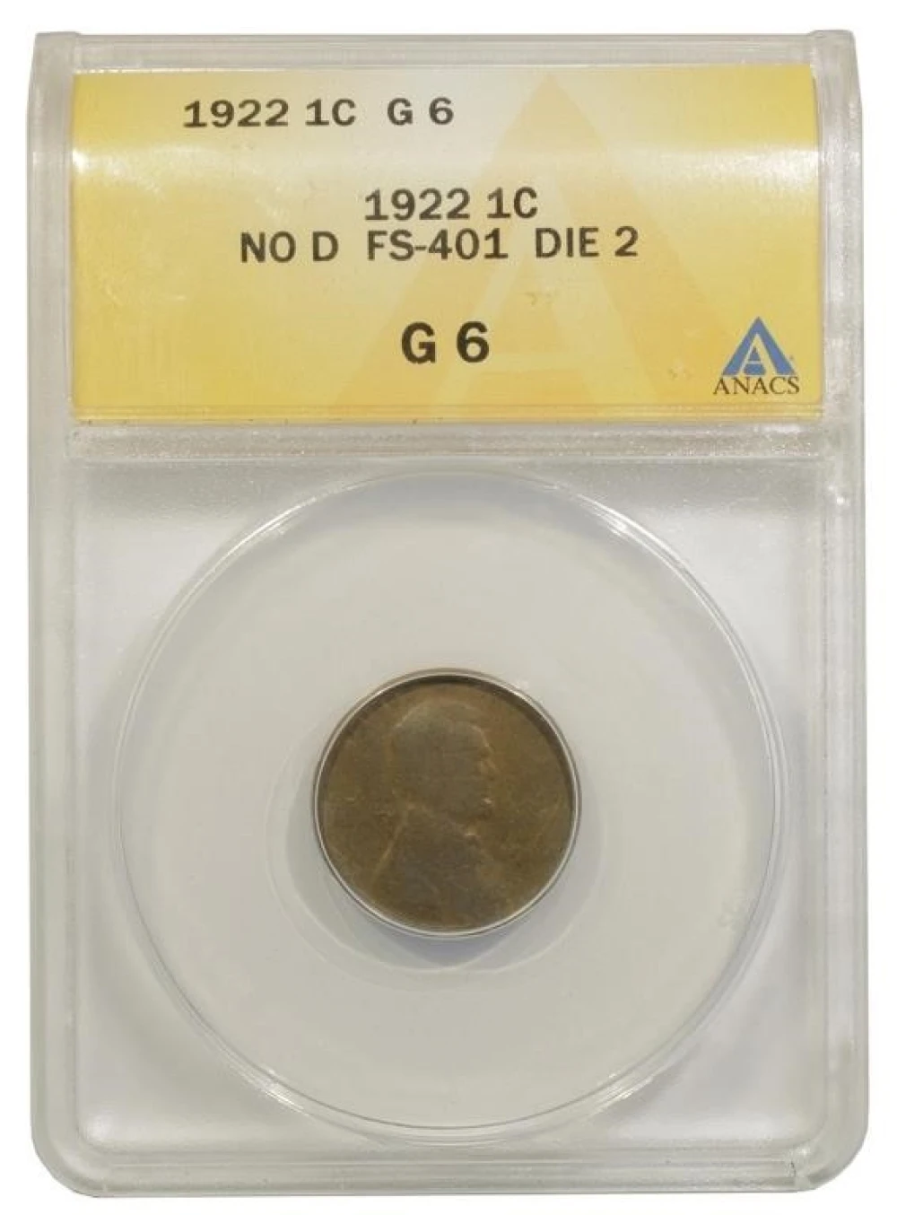 ANACS Good-6 1922 No D Lincoln Cent