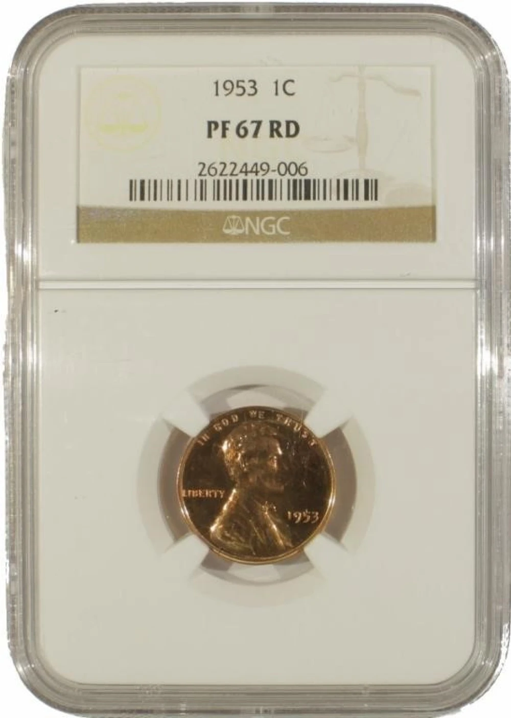 NGC Proof-67 RD 1953 Cent