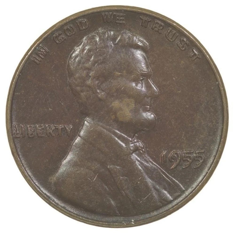 AU-50 1955 Doubled Die Obverse Cent