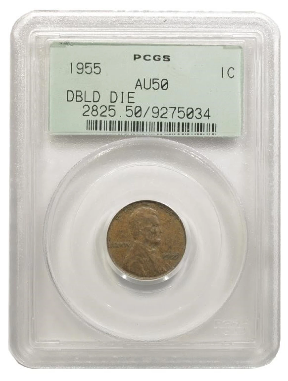 PCGS AU-50 1955 Double Die Lincoln Cent